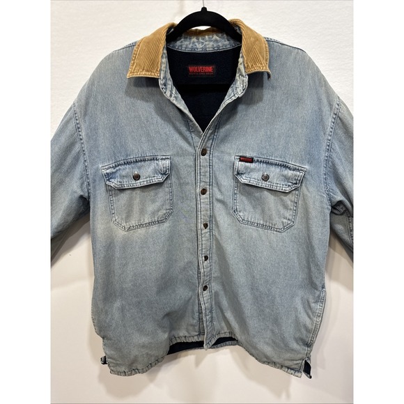 Wolverine Jackets & Blazers - Wolverine Men's Distressed Lined Jean‎ Jacket Shirt Size: Fits Like A L Or XL